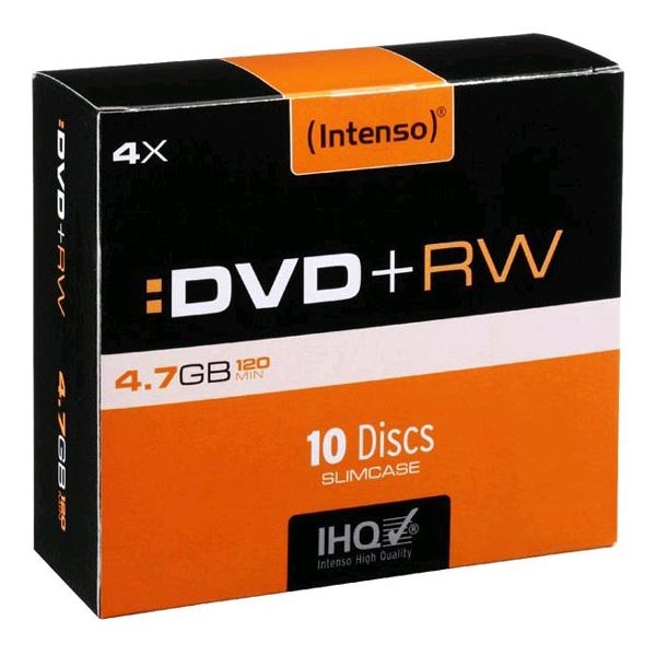 INTENSO DVD+RW, 4211632, 10-PACK, 4.7GB, 4X, 12CM, STANDARD,SLIM CASE,REWRITABLE,PRE ARCHIVACIU DAT